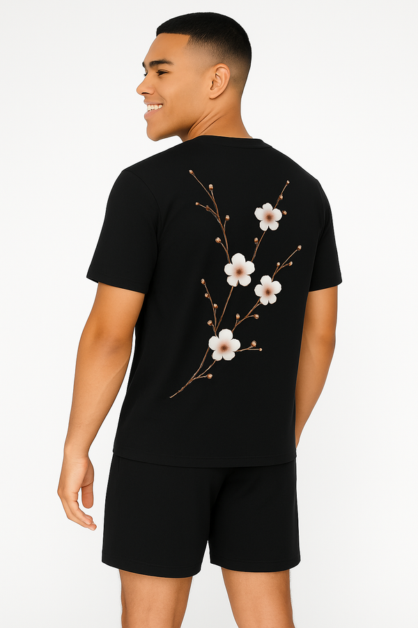  mannen zomer set van Atrobe – T-shirt en shorts met subtiel merklogo